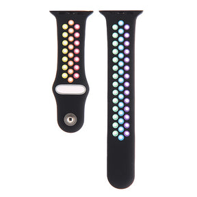 Rainbow Nike Watch Strap For Apple iWatch Series-Black