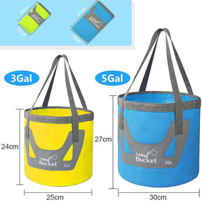 2Pcs Collapsible Bucket with Handle Ultra Outdoor Basin Pail 20L-12L