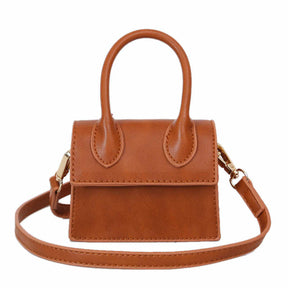 Small Square Bag Women Simple Mini Messenger Bag-Brown