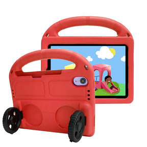 Wheel iPad Case For iPad Mini 6 Shockproof Stand Cover With Handle Stand-Red