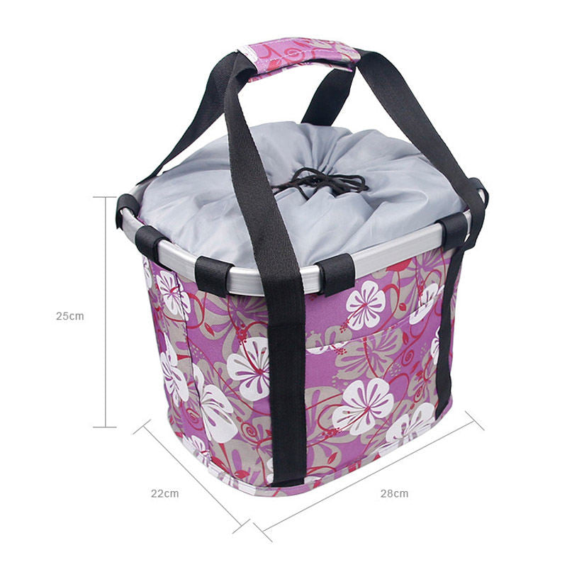 Foldable Detachable Travel Bike Basket for Cats Dogs-Black