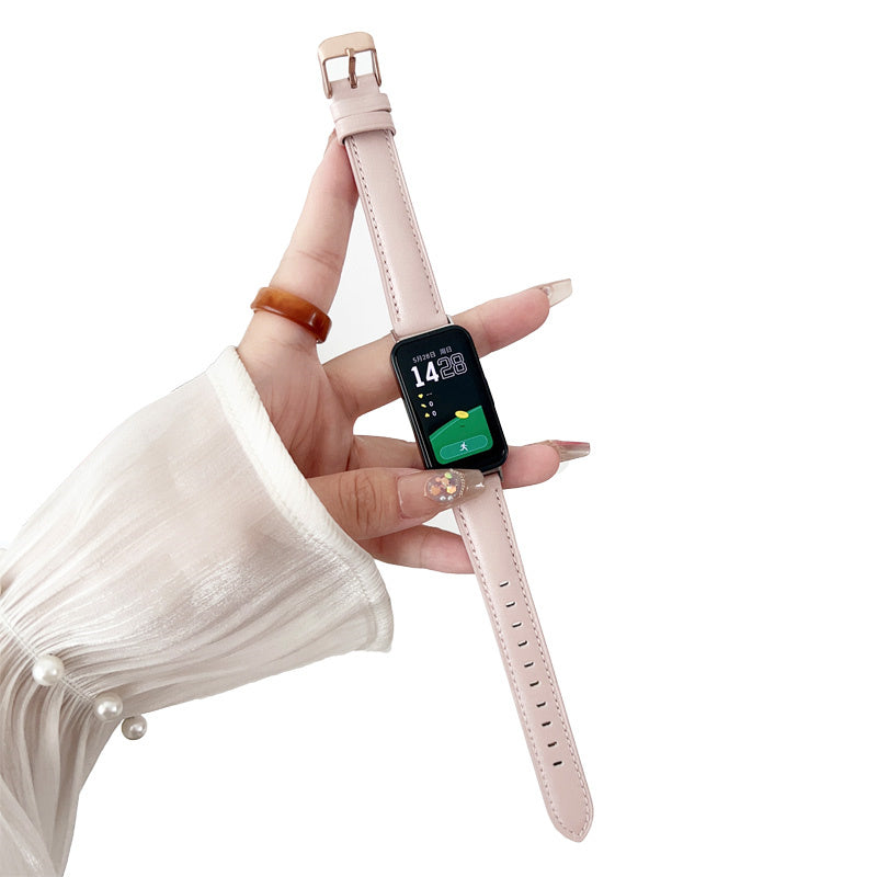 Genuine Leather Watch Strap Classic Quick Release for Huawei 8-Light Pink