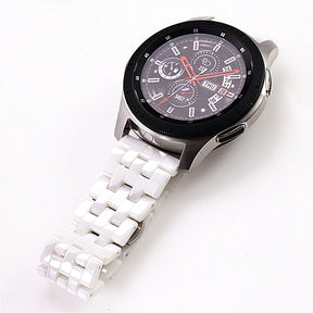 5 Rows Ceramic Watch Band With Butterfly Buckle For Samsung Galaxy Watch 42/46mm Gear S3 Frontier/Classic(White)