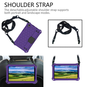 Hive Tablet Case For SamSung Tab A7 Lite 8.7(T220/T225) 2021/Tab A8 (P200/P225) 2019 Durable Stand Cover With Shoulder Strap-PurpleBlack