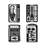 4Pcs Survival Gear Credit Card Multi Tool Camping Multipurpose EDC Multitool-Black