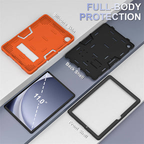 Silicone Tablet Case with Stand for Samsung Galaxy Tab A9 Plus 2023-OrangeBlack