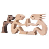 Couple Dog Wooden Sculpture Bedroom Home Decoration-1