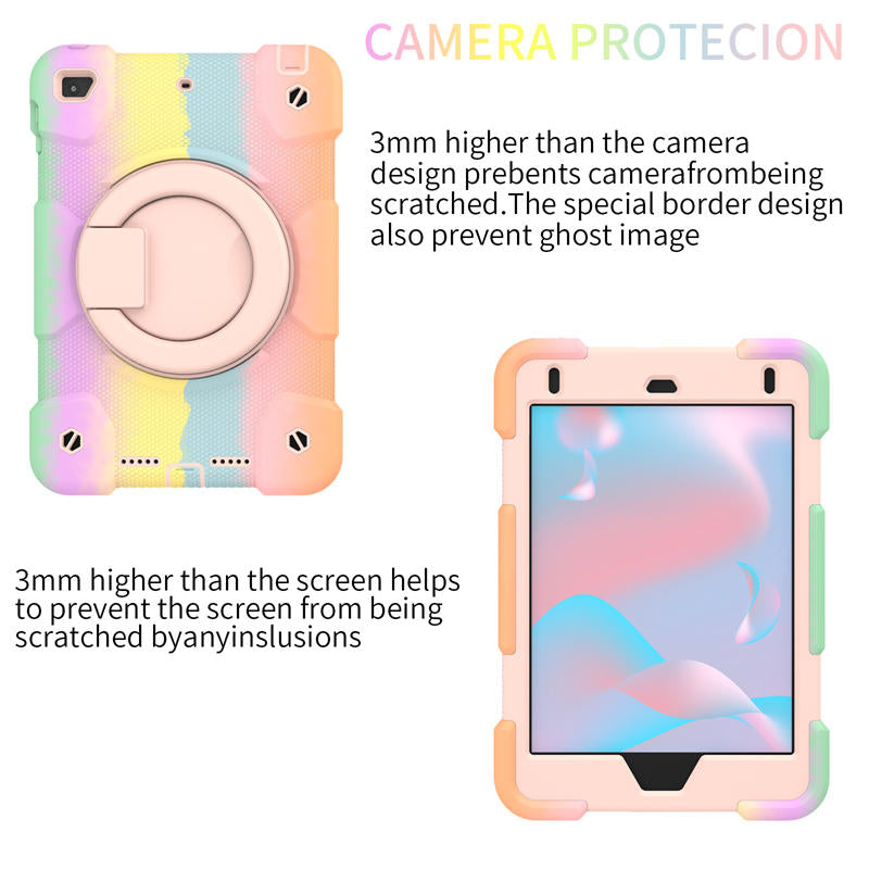 iPad Case For iPad Mini 4/5 with 360¡ãSwivel Stand-Colorful Rose Gold