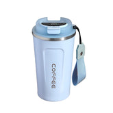 510ML Smart Travel Coffee Mug 304 Stainless Steel LED Display with Rope-Blue