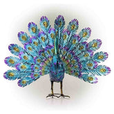 Garden Metal Peacock Statue Beautiful Texture Robust Anti Rust Suitable for Lawn Patio