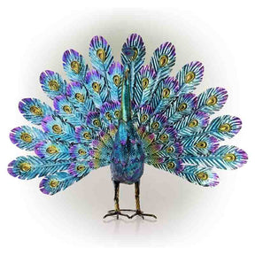 Garden Metal Peacock Statue Beautiful Texture Robust Anti Rust Suitable for Lawn Patio