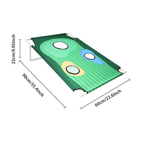 Backyard Golf Cornhole Game Including Board Straw Mat Ball Storage Bag for All Ages