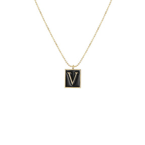 English Letters Oil Drop Pendant Necklace As Gift For Men Women-V