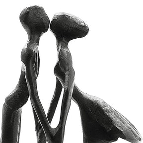 Passionate Kiss Affectionate Couple Art Iron Sculpture