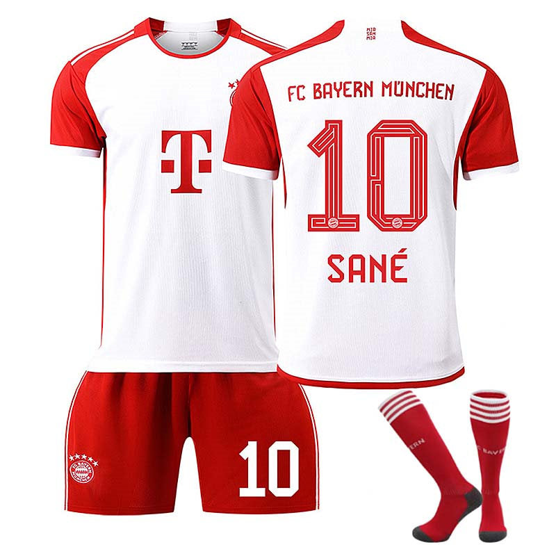 Bayern Home Jersey SANE #10 Soccer Jersey Kids Adult 3-Pieces Jersey Kits