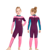 Adore Girls' Wetsuit 2.5MM One-piece Thickened Warm Wetsuit With Long Sleeves-M150552K-Purple