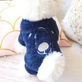 Cute Puppy Pajamas Plush Koalas Printed 4 Leg Onesie for Small Dog-Blue