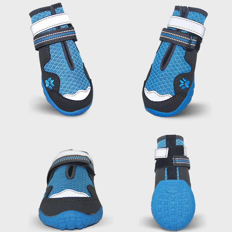 Paw Protector Dog Shoes Mesh Anti-Slip Sole Outdoor Dog Boots-Blue