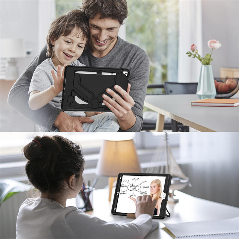 Tablet Case Kids Friendly with Pencil Holder for iPad 11 2020/2021/2022-Black