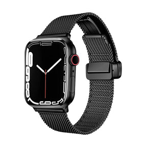 Fashion Magnetic Band Mesh Loop Metal Adjustable for Apple Watch-Black