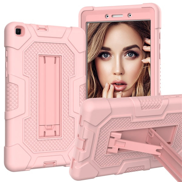 B3 Robot Tablet Case Silicone Shockproof Protective Stand Cover For Samsung Galaxy Tab A 8.0 T290/T295(2019)-RoseGold