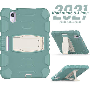 KingKong iPad Case For iPad Mini 6 Three-Layer Hybrid Protective Case With Holder-EmeraldGreen