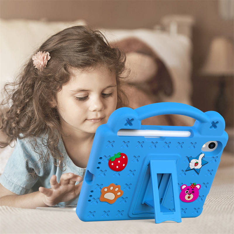 Strawberry iPad Mini 6 Case 8.3 Inch Shockproof Cover with Handle Band Shoulder Strap-SkyBlue