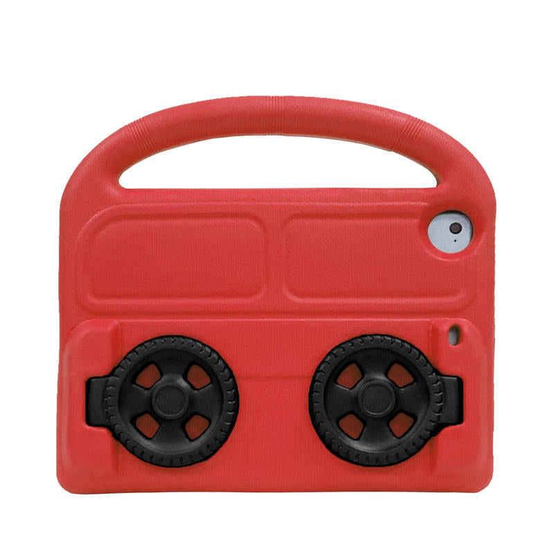 Wheel iPad Case For iPad Mini 1/2/3/4/5 Shockproof Stand Cover With Handle Stand-Red