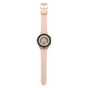 Genuine Leather Watchband Groove for Galaxy Watch 42mm/Samsung Gear S3-LightPink