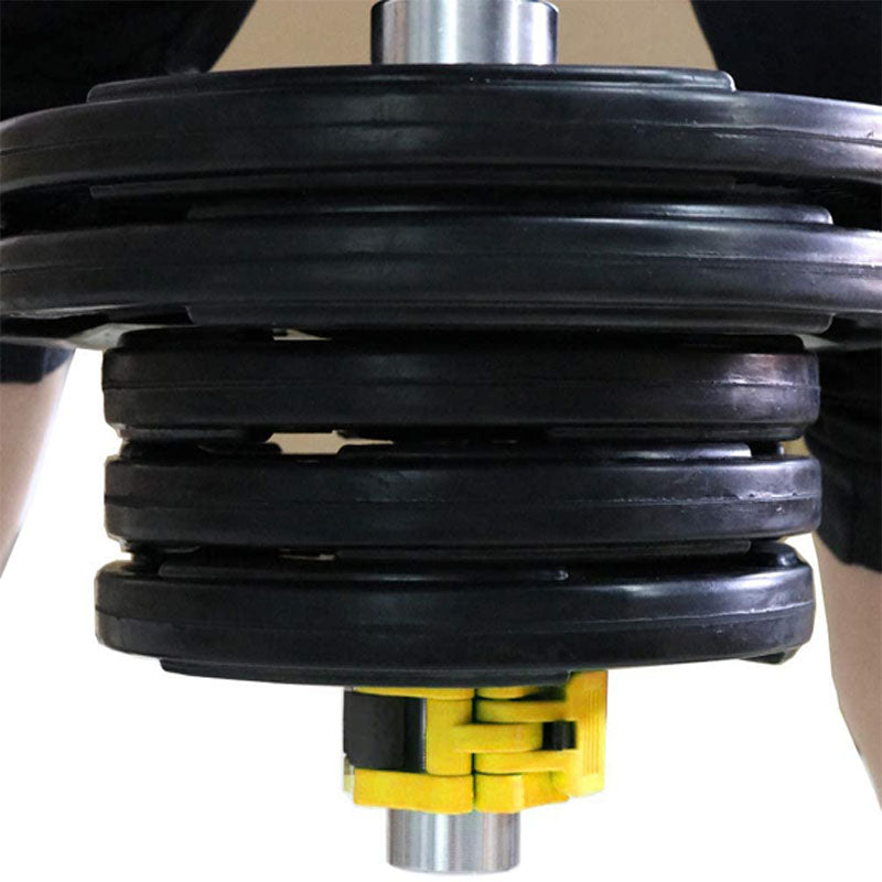 Pair of Olympic Barbell Clip Professional Barbell Plate Lock Collar Clip for 5CM Lever-Yellow