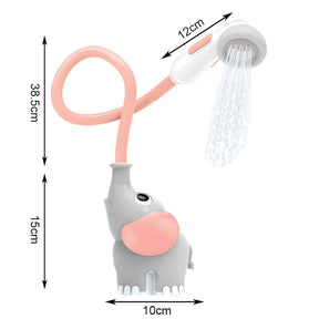 Baby Bath Shower Head Elephant Water Pump with Trunk Spout Rinser for 0-5 Years-Pink