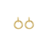 Trendy Circle Drop Earrings Polished Hoop Stud Earrings for Womens