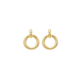 Trendy Circle Drop Earrings Polished Hoop Stud Earrings for Womens