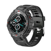 F26 Military Smart Watch with Bluetooth Calling Music Player Heart Rate Sleep Monitor-Black