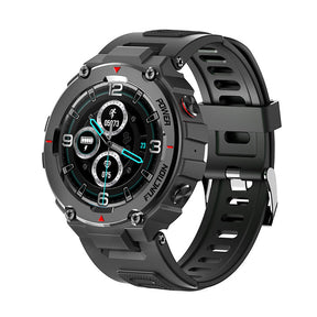 F26 Military Smart Watch with Bluetooth Calling Music Player Heart Rate Sleep Monitor-Black