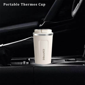 510ML Smart Travel Coffee Mug 304 Stainless Steel LED Display with Rope-White