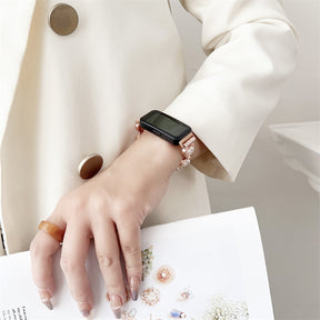 Luxury Metal Watch Strap Cute Heart-Shaped Bracelet for Huawei 8-Pink