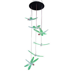 Colorful Solar Wind Chimes Gardening Gift for Mother And Grandma Christmas Decoration-Painted Dragonfly