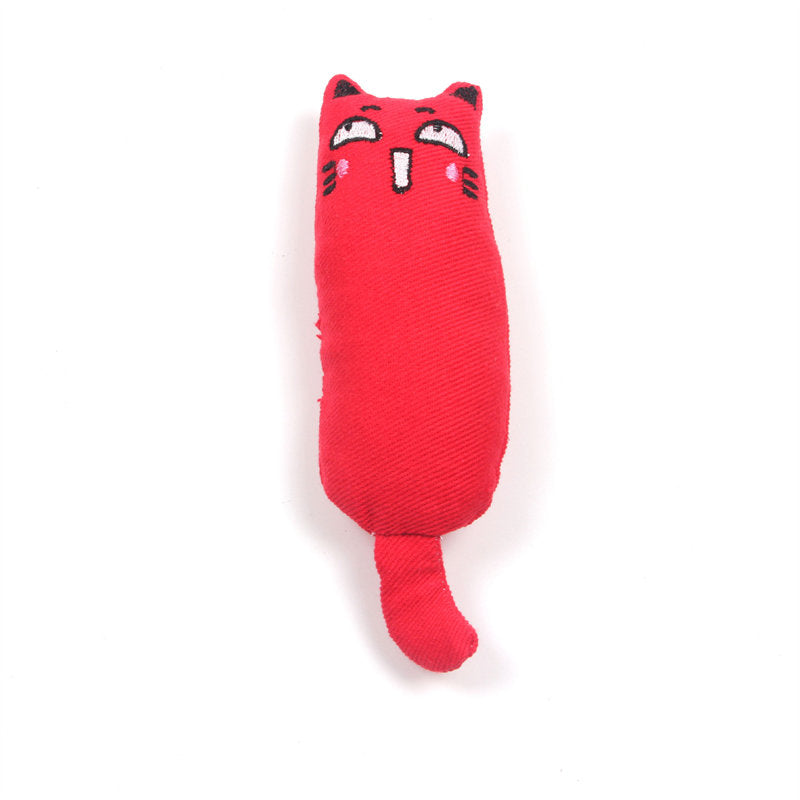 Catnip Filled Cartoon Mice Cat Teething Chew Bite-Resistant Catnip Toys-Red