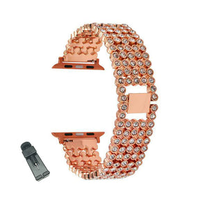 MTX Stainless Steel Watch Band Adjustable Wristbands for Apple IWatch Series SE/1/2/3/4/5/6 For Women-Rose Gold