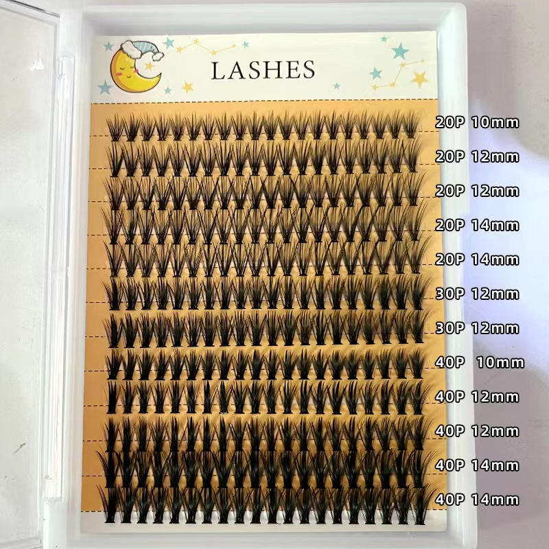 240Pcs Eyelash Clusters 10-14mm Mix Lengths False Eyelashes-40D