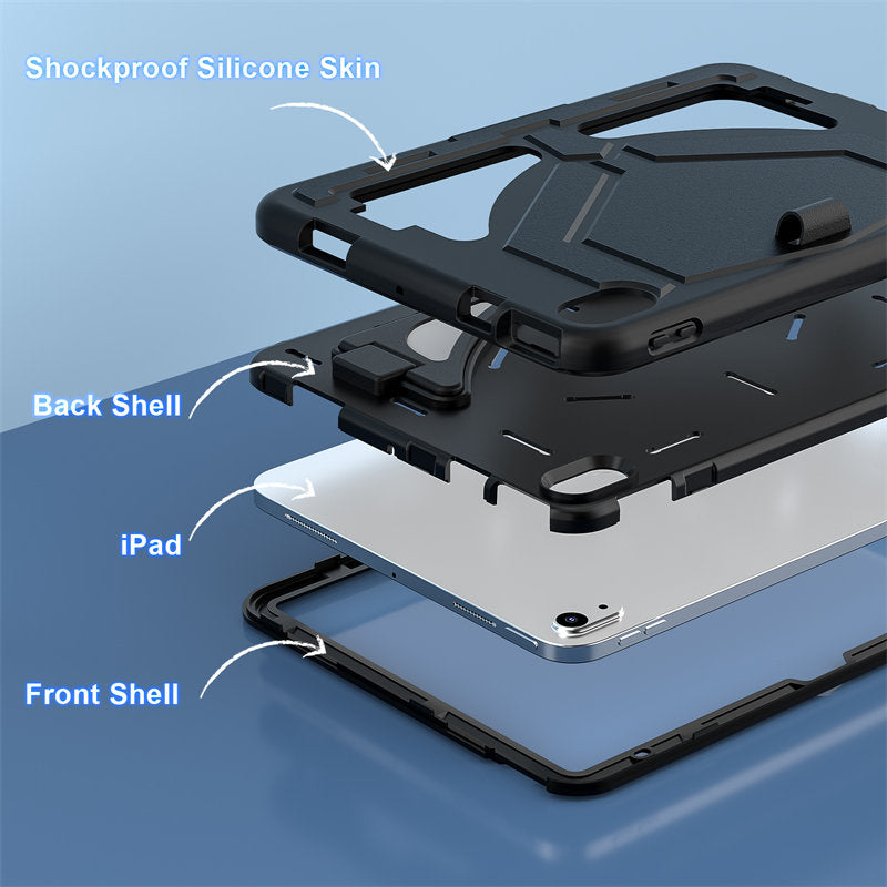 Kids Case Heavy Duty Shockproof with Kickstand for iPad 10th 2022-Black