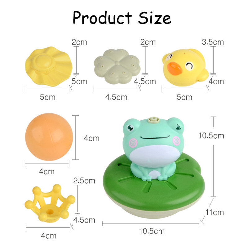 Electric Baby Bath Frog Toy with 5 Head Accessories for Babies 6-12 Months Toddlers Age 3-8