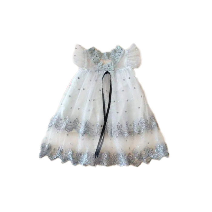Flower Girls Wedding Dress Lace Sleeveless Tulle Summer Vintage Dresses-Silver