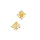 Pair of Geometric Irregular Star Earrings-Gold