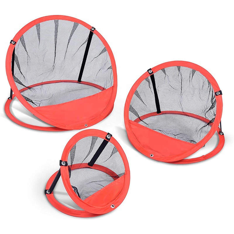 3 Piece Golf Chipping Practice Net Target System with Carrying Case-Red