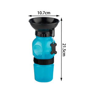 Pet Dog Extrusion Portable Water Fountain Leak-Proof Drinking Bottle-Blue