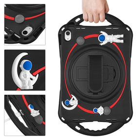 iPad Case Rugged Case with Handle Stand Shoulder Strap for iPad 10th 10.9 Inch 2022-Black