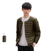 Mens Down Jacket Packable Lightweight Two Wear Waterproof Coat-ArmyGreen