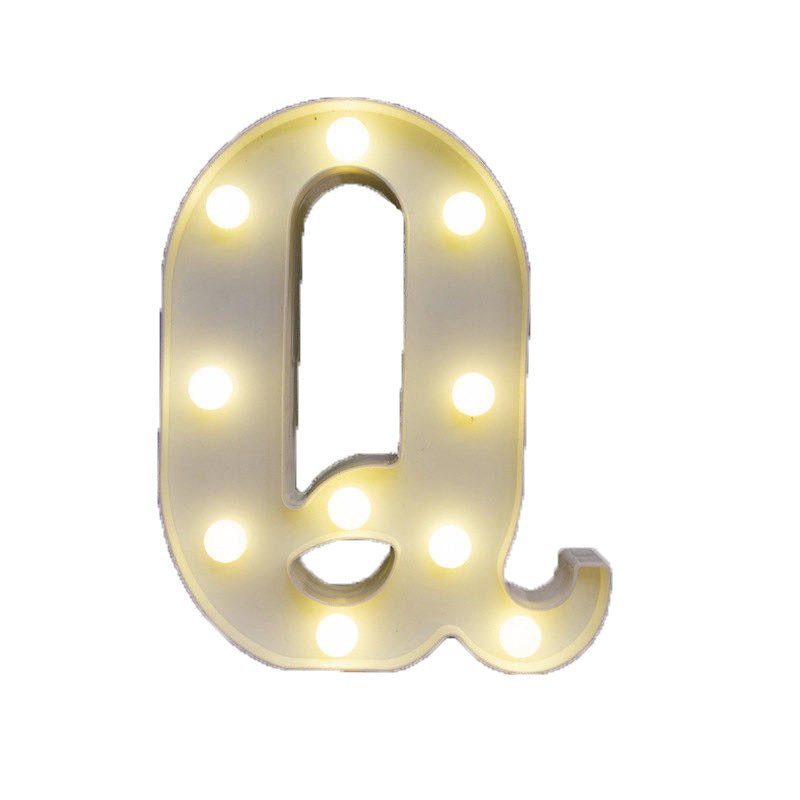 Decorative Led Light Up Number Letters White Plastic Marquee Number Lights Sign Party Wedding Decor Battery Operated (Q)